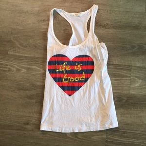 Life is good racer back tank top
